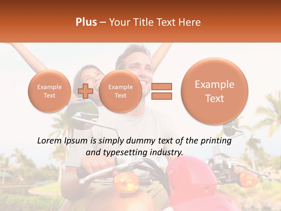 A Man And A Woman Riding On A Motorcycle PowerPoint Template