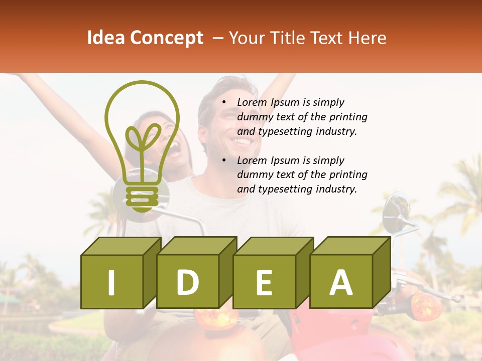 A Man And A Woman Riding On A Motorcycle PowerPoint Template