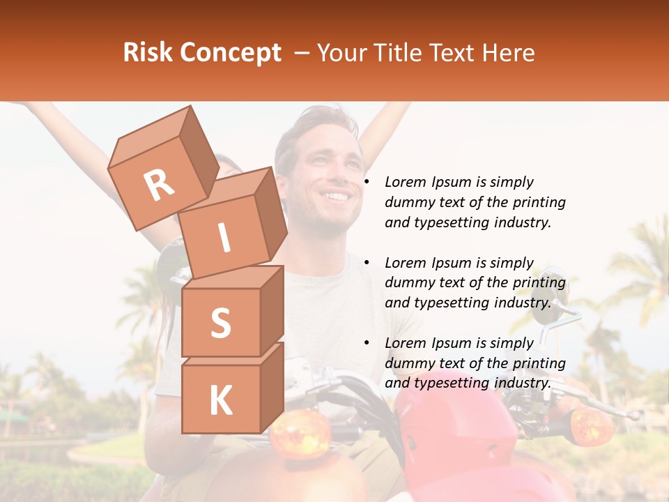 A Man And A Woman Riding On A Motorcycle PowerPoint Template