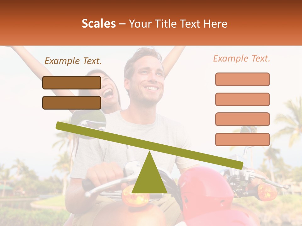 A Man And A Woman Riding On A Motorcycle PowerPoint Template