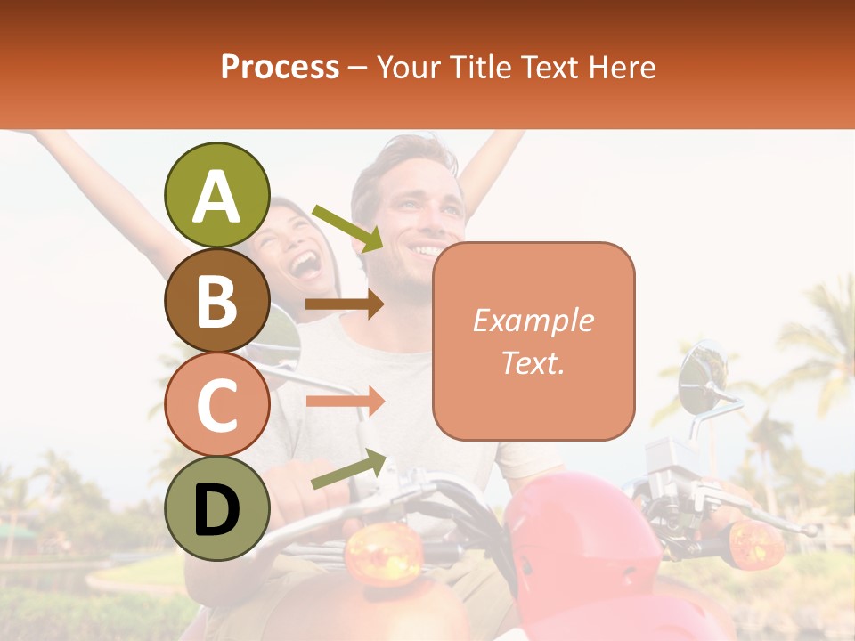 A Man And A Woman Riding On A Motorcycle PowerPoint Template