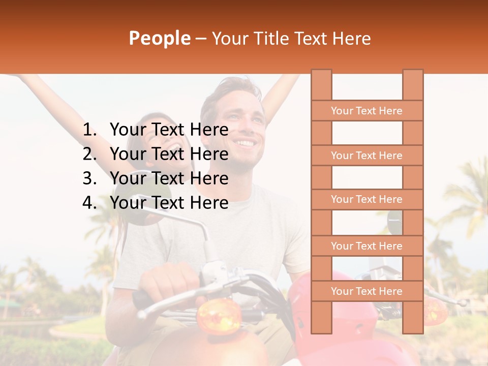 A Man And A Woman Riding On A Motorcycle PowerPoint Template