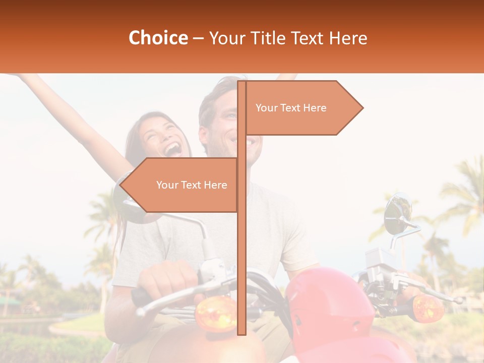 A Man And A Woman Riding On A Motorcycle PowerPoint Template