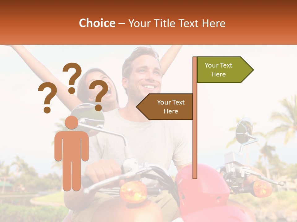 A Man And A Woman Riding On A Motorcycle PowerPoint Template