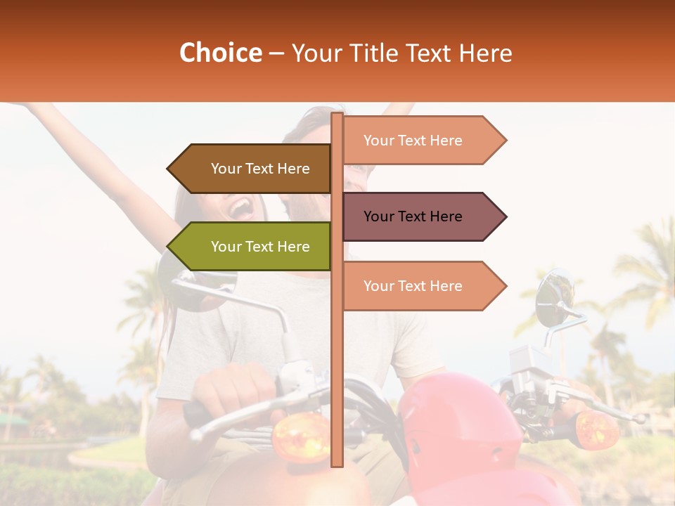 A Man And A Woman Riding On A Motorcycle PowerPoint Template