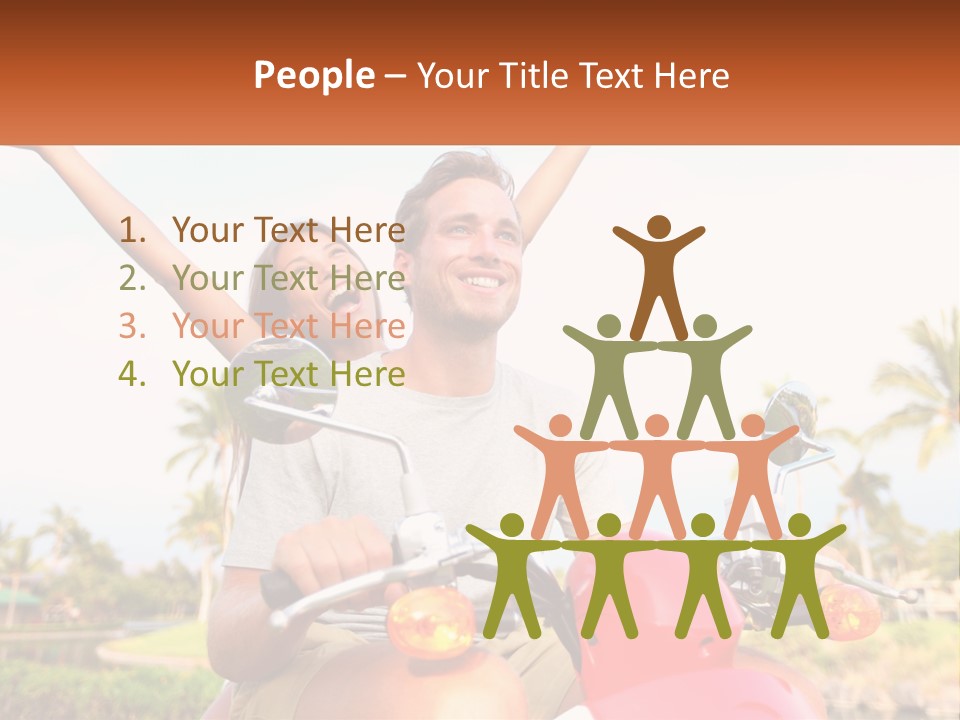 A Man And A Woman Riding On A Motorcycle PowerPoint Template