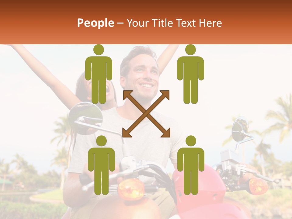 A Man And A Woman Riding On A Motorcycle PowerPoint Template