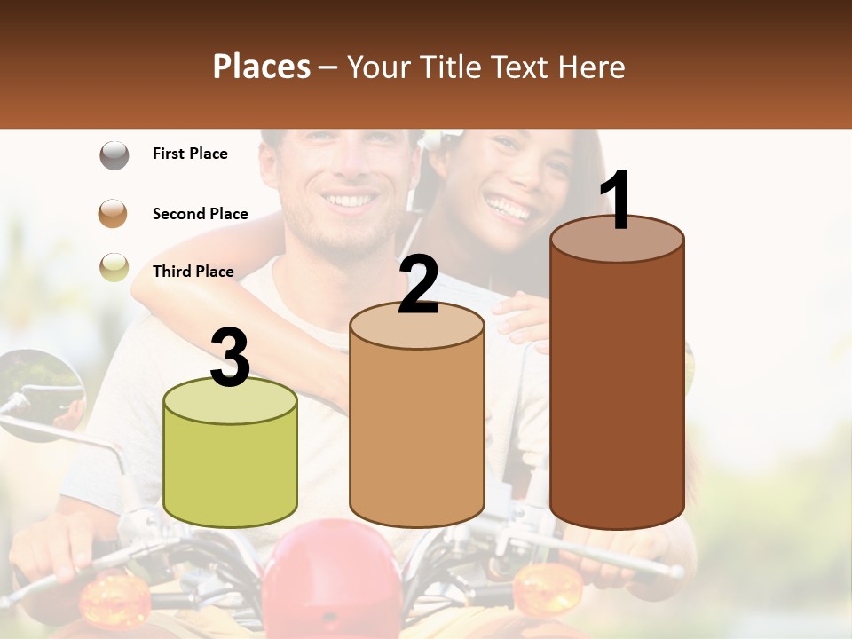 A Man And A Woman On A Motorcycle PowerPoint Template