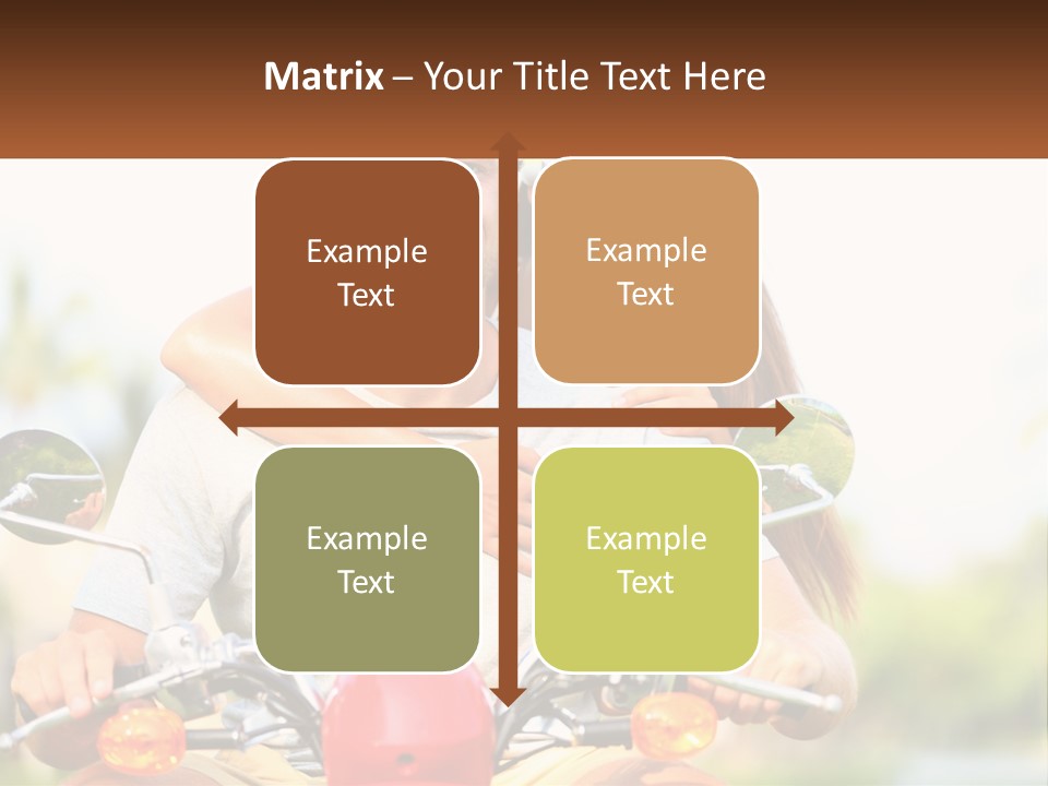 A Man And A Woman On A Motorcycle PowerPoint Template