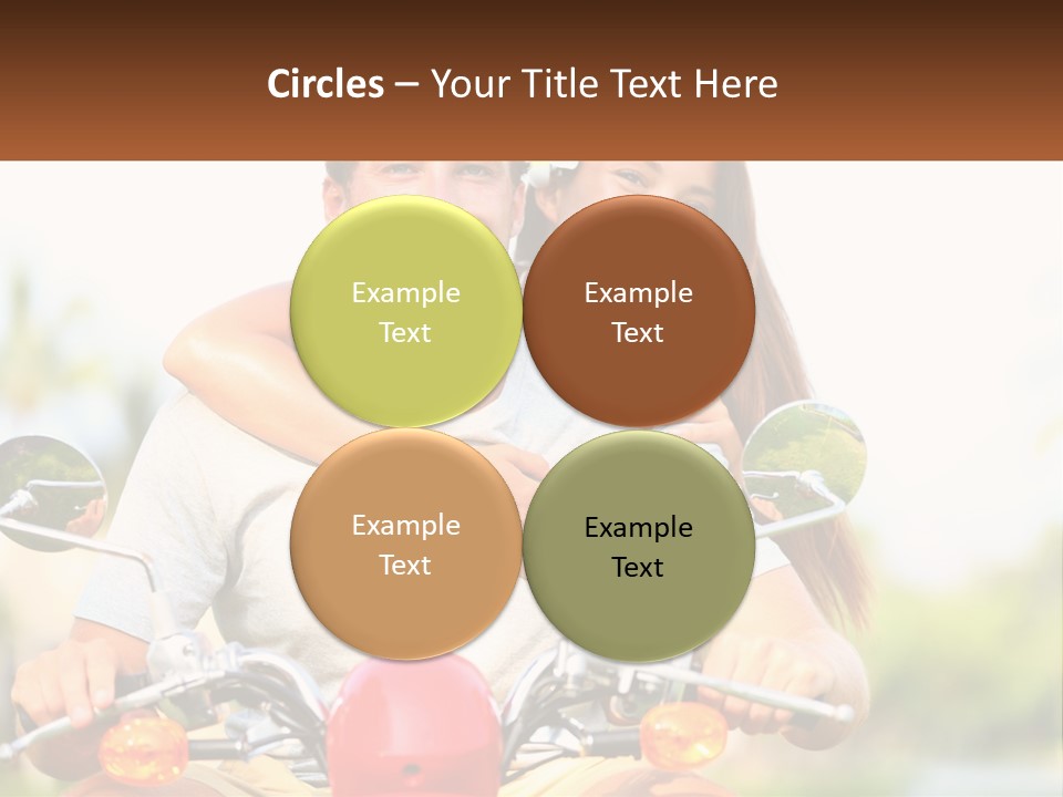 A Man And A Woman On A Motorcycle PowerPoint Template