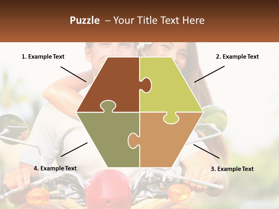 A Man And A Woman On A Motorcycle PowerPoint Template