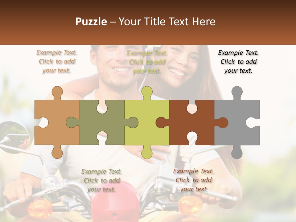 A Man And A Woman On A Motorcycle PowerPoint Template