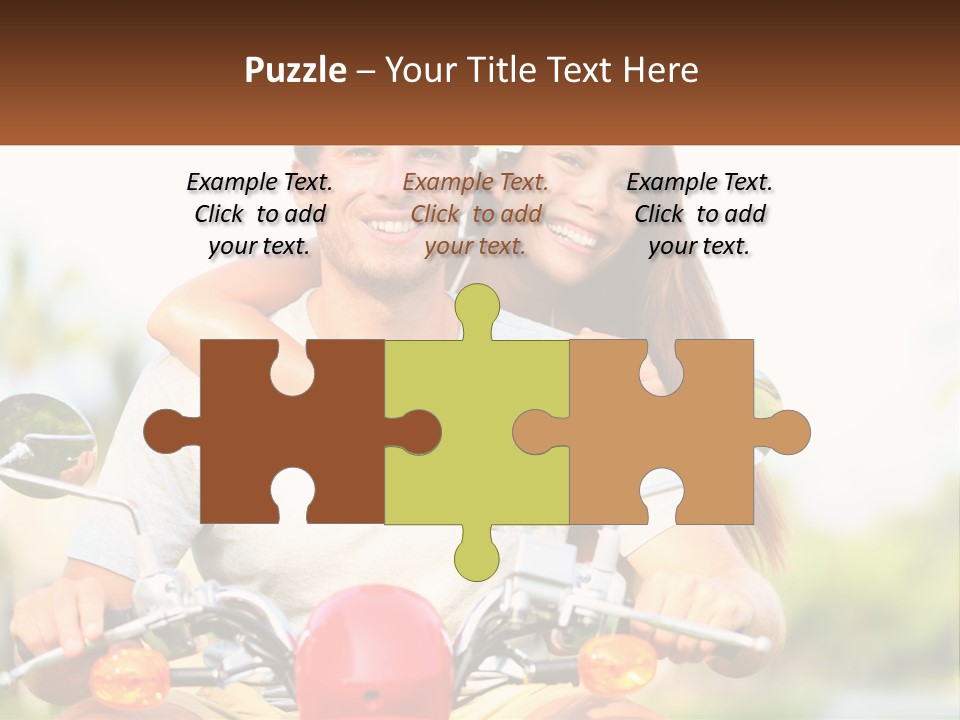 A Man And A Woman On A Motorcycle PowerPoint Template