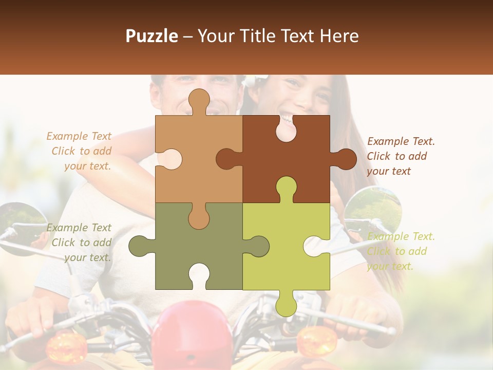 A Man And A Woman On A Motorcycle PowerPoint Template