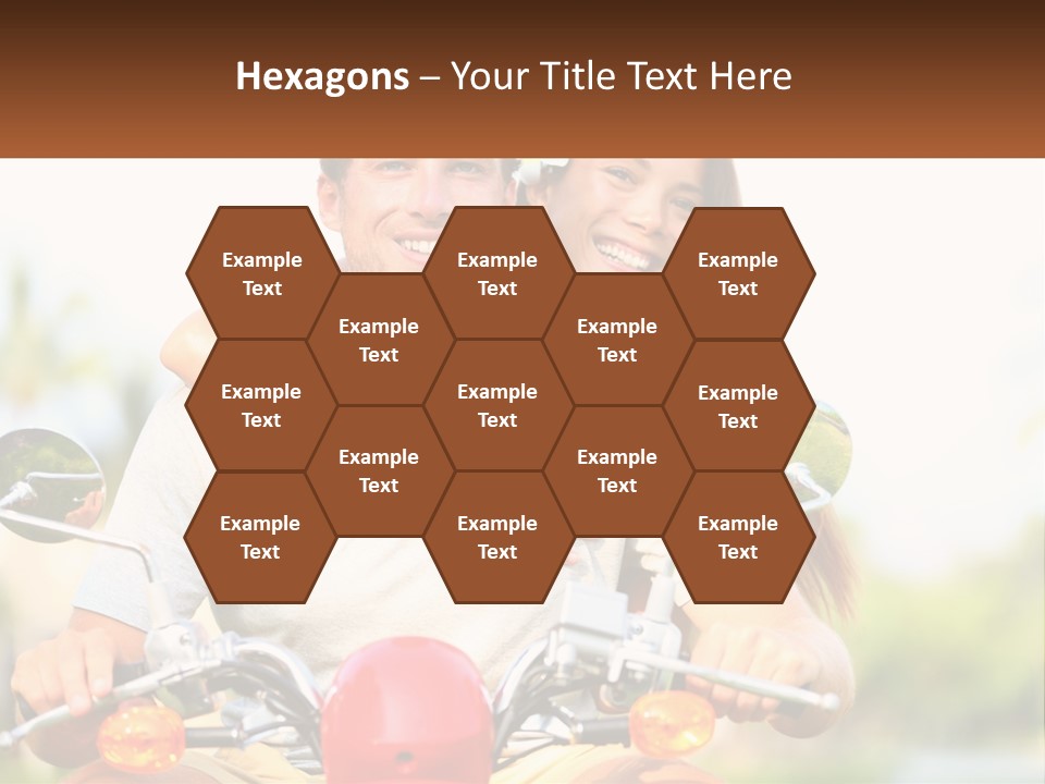 A Man And A Woman On A Motorcycle PowerPoint Template