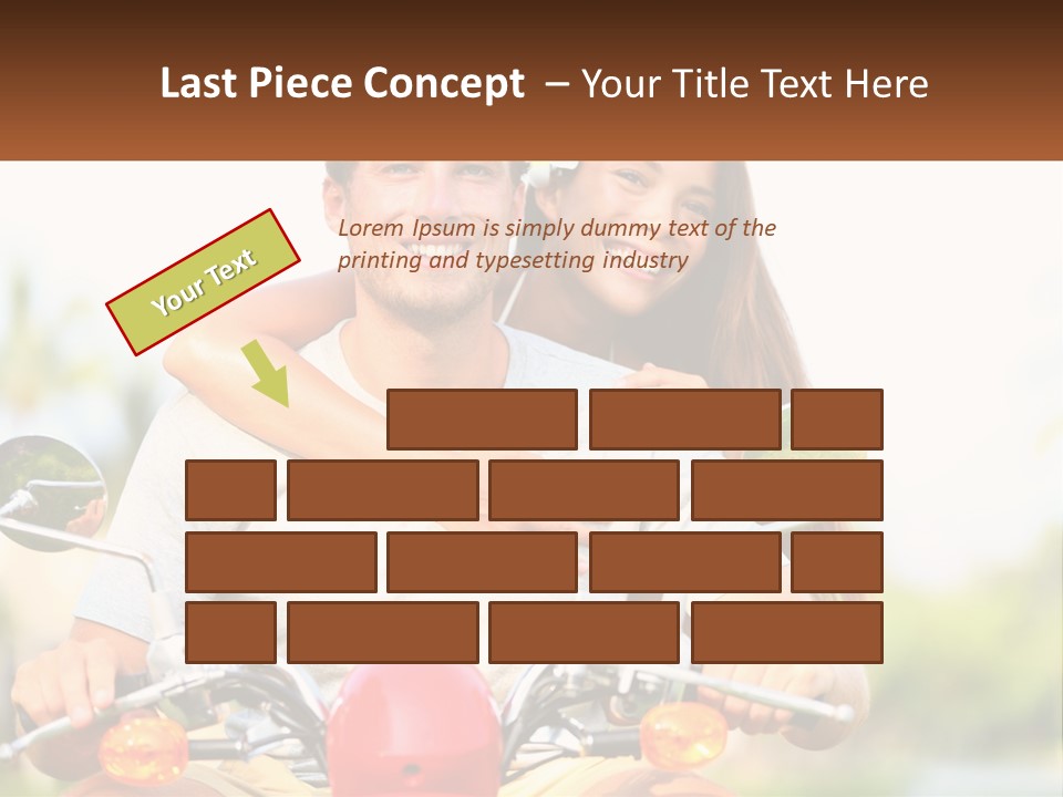 A Man And A Woman On A Motorcycle PowerPoint Template