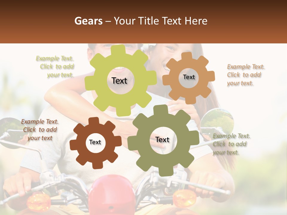 A Man And A Woman On A Motorcycle PowerPoint Template