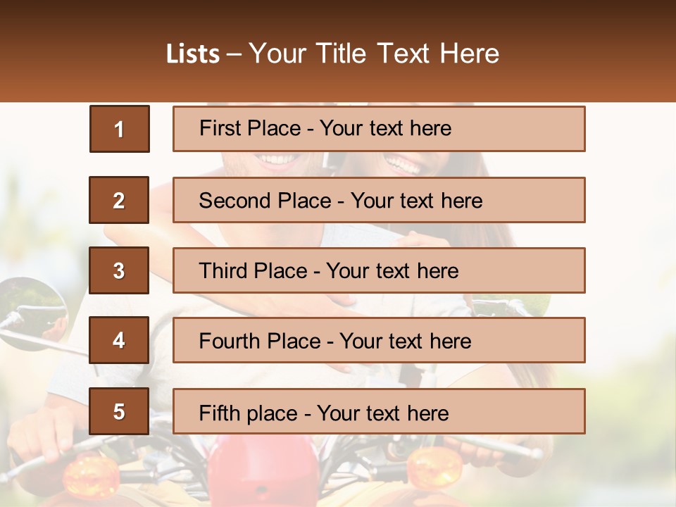 A Man And A Woman On A Motorcycle PowerPoint Template