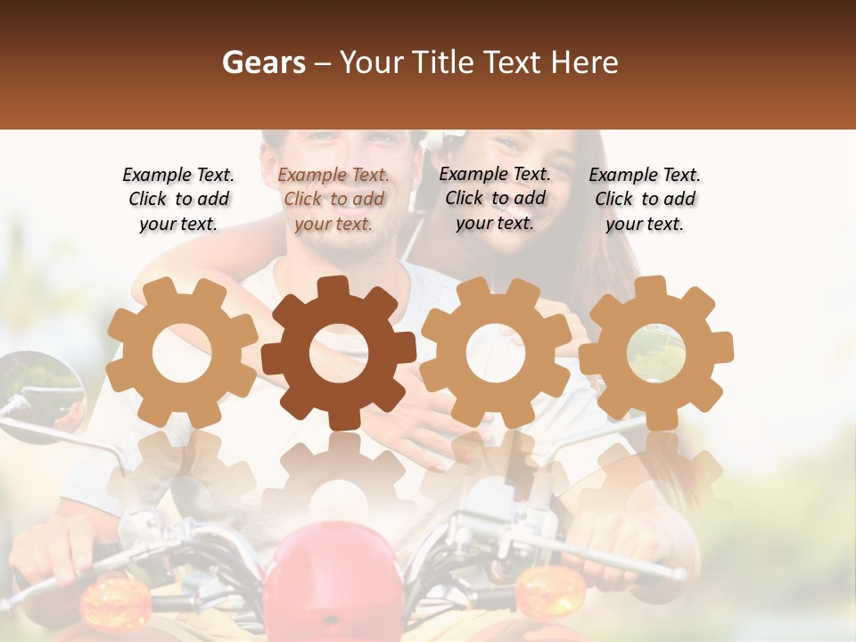 A Man And A Woman On A Motorcycle PowerPoint Template