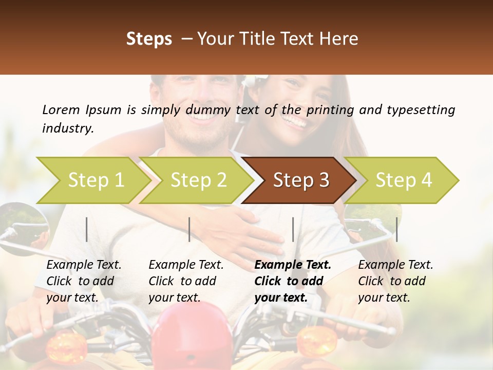 A Man And A Woman On A Motorcycle PowerPoint Template
