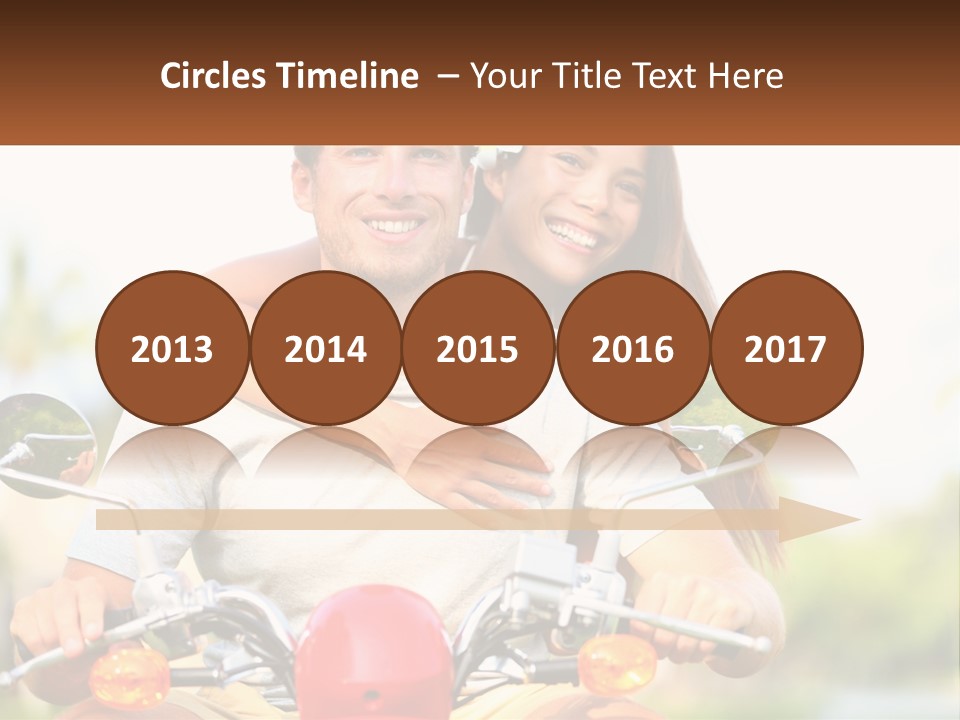 A Man And A Woman On A Motorcycle PowerPoint Template