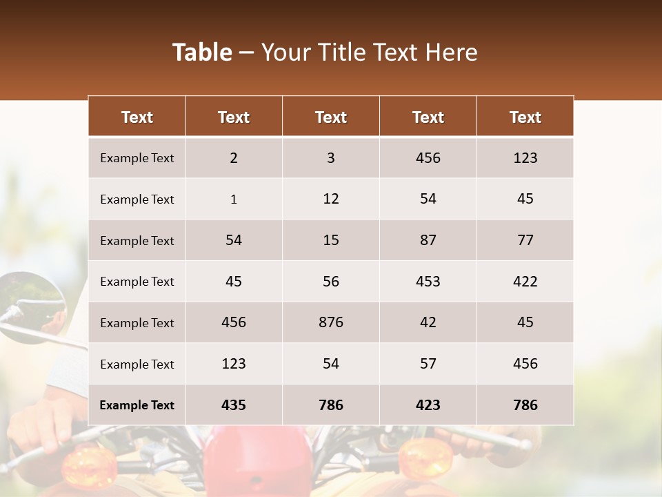 A Man And A Woman On A Motorcycle PowerPoint Template