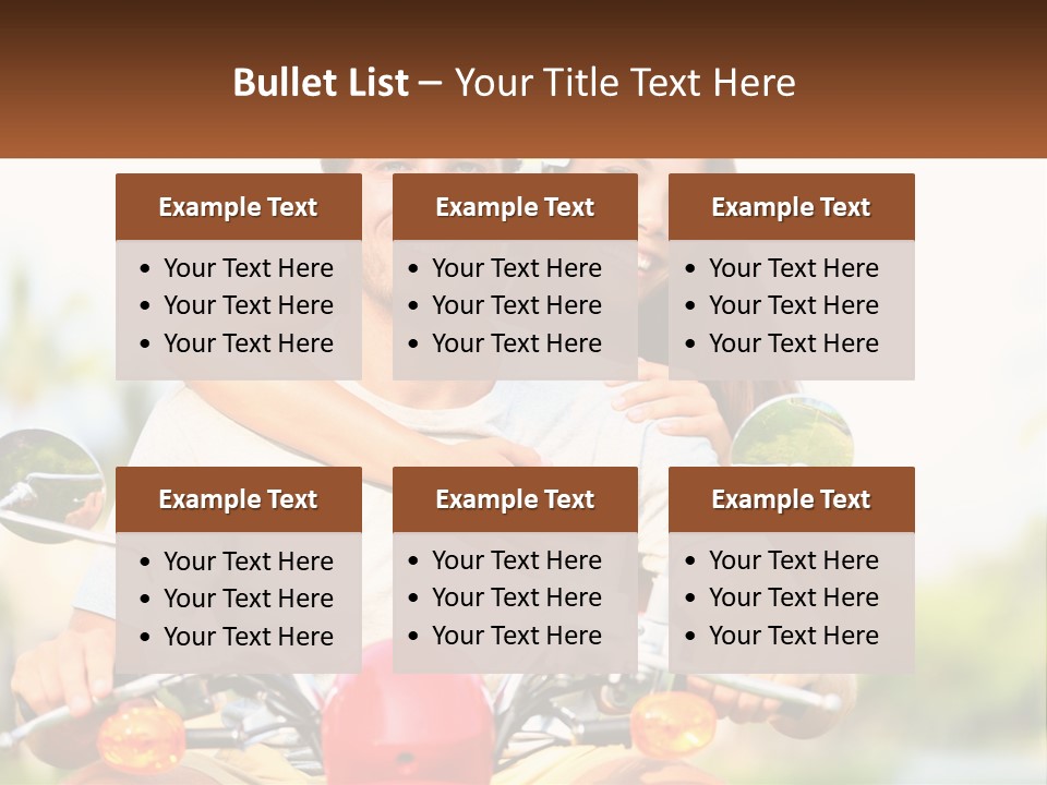 A Man And A Woman On A Motorcycle PowerPoint Template