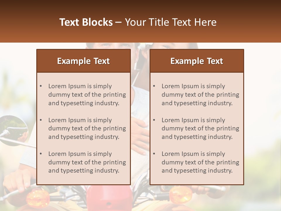 A Man And A Woman On A Motorcycle PowerPoint Template
