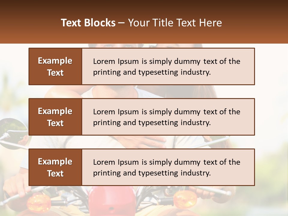 A Man And A Woman On A Motorcycle PowerPoint Template