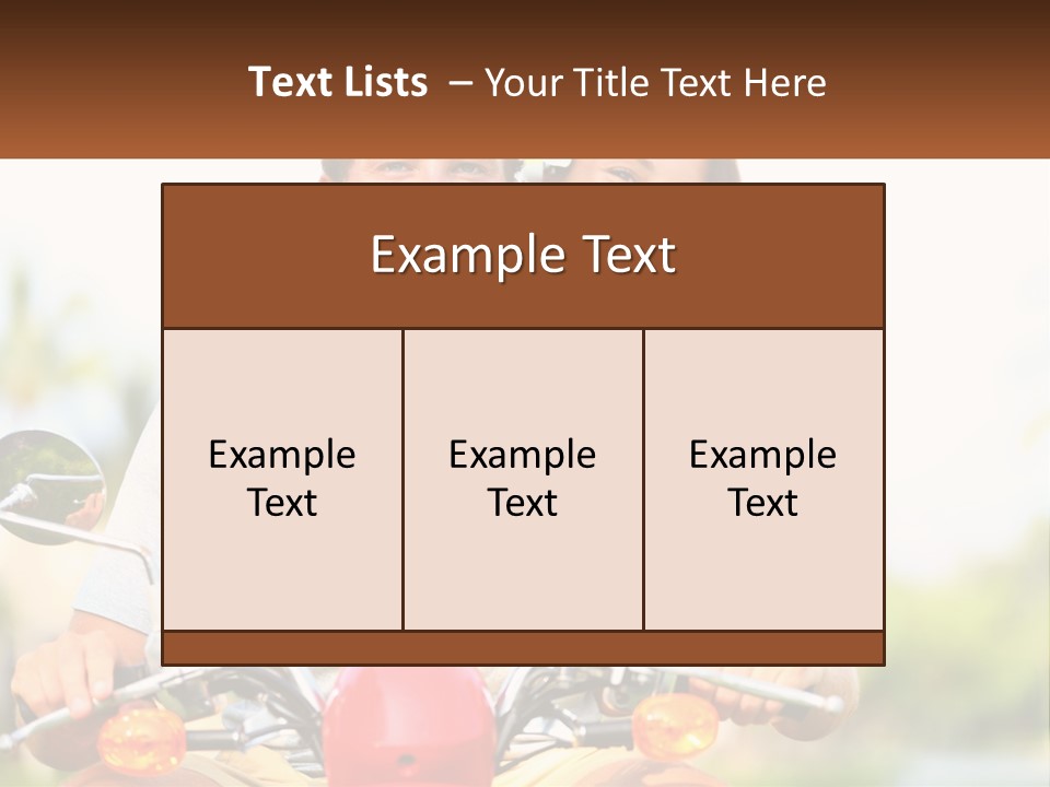 A Man And A Woman On A Motorcycle PowerPoint Template