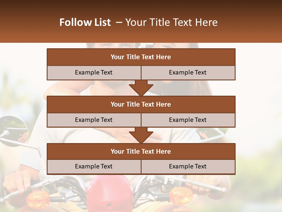 A Man And A Woman On A Motorcycle PowerPoint Template
