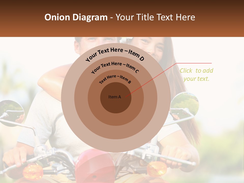 A Man And A Woman On A Motorcycle PowerPoint Template