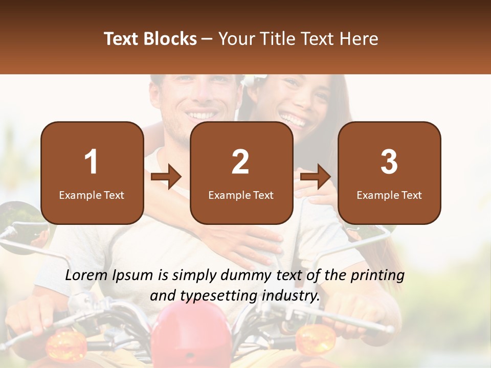A Man And A Woman On A Motorcycle PowerPoint Template
