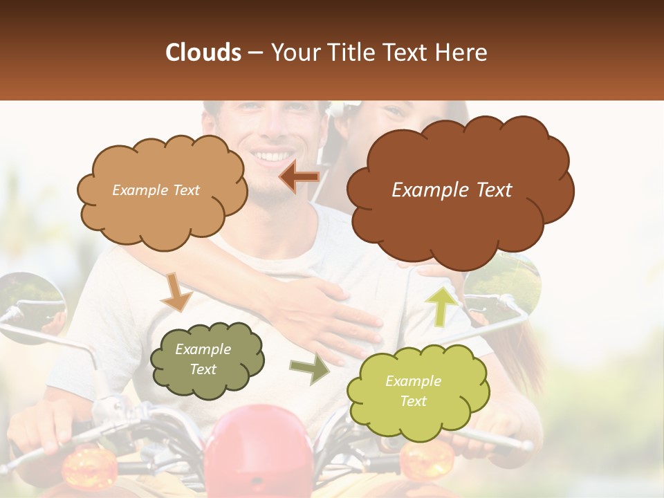 A Man And A Woman On A Motorcycle PowerPoint Template