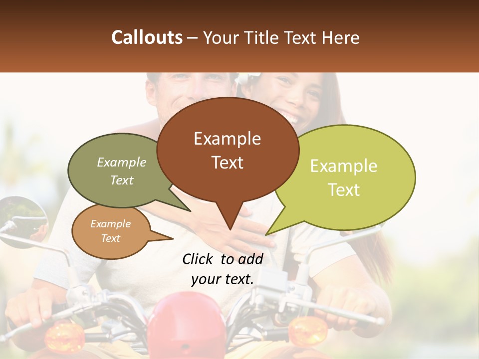 A Man And A Woman On A Motorcycle PowerPoint Template