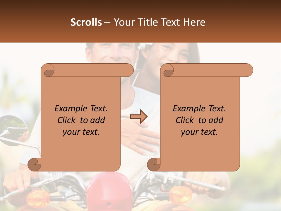 A Man And A Woman On A Motorcycle PowerPoint Template