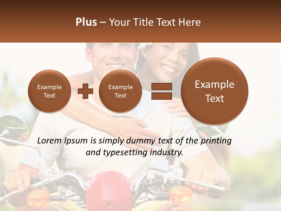 A Man And A Woman On A Motorcycle PowerPoint Template