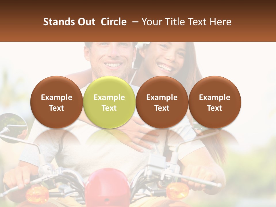 A Man And A Woman On A Motorcycle PowerPoint Template