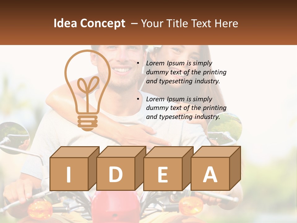 A Man And A Woman On A Motorcycle PowerPoint Template