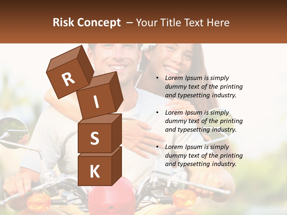 A Man And A Woman On A Motorcycle PowerPoint Template