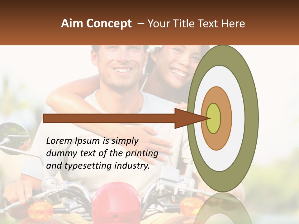 A Man And A Woman On A Motorcycle PowerPoint Template