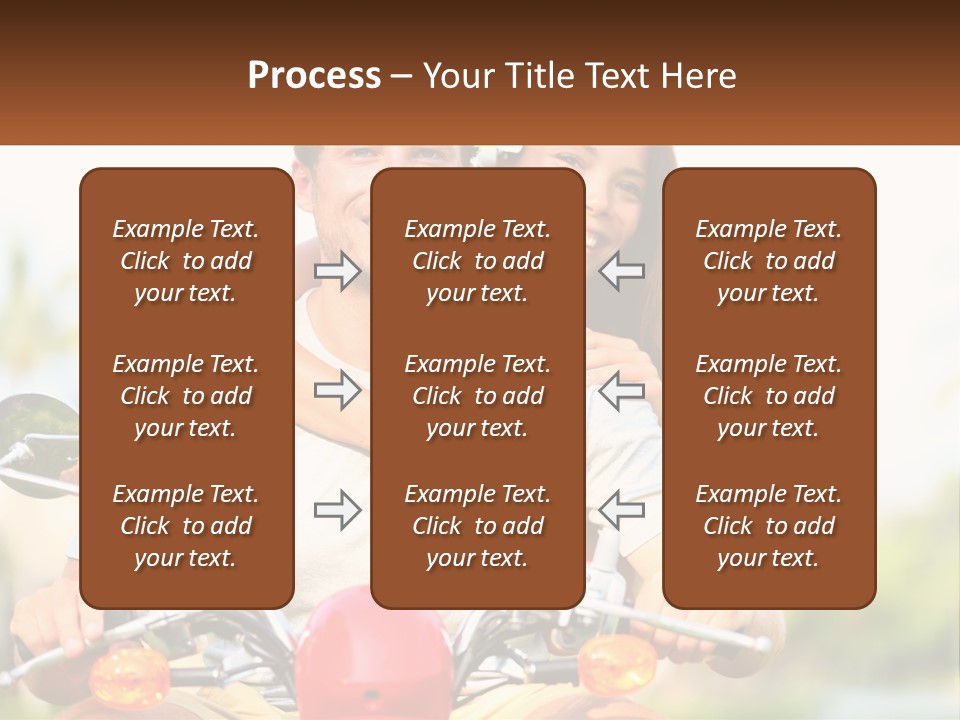 A Man And A Woman On A Motorcycle PowerPoint Template