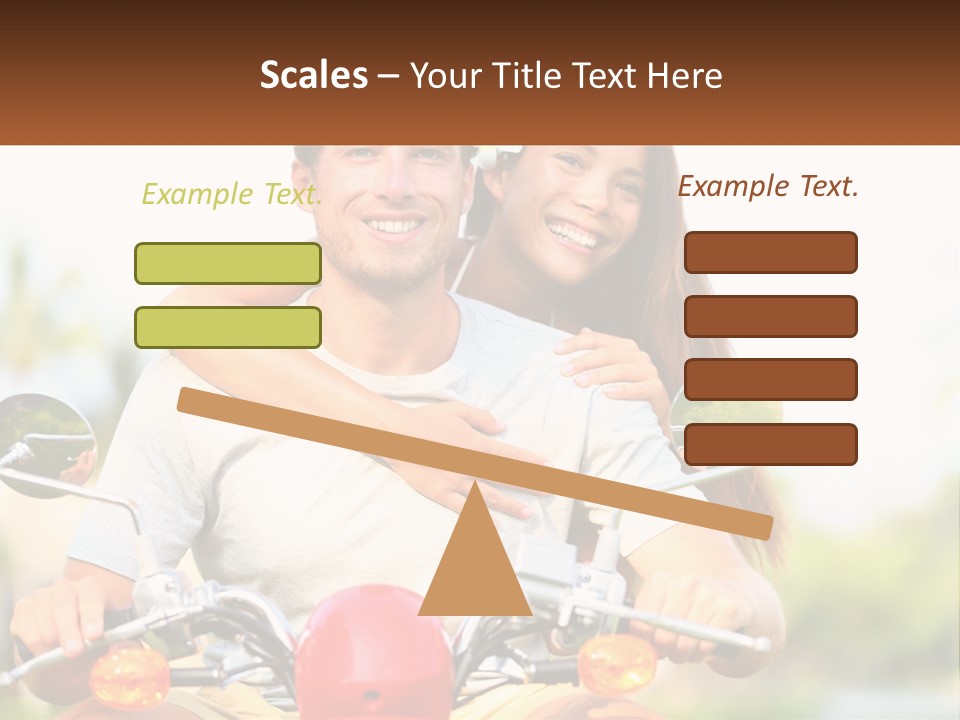 A Man And A Woman On A Motorcycle PowerPoint Template