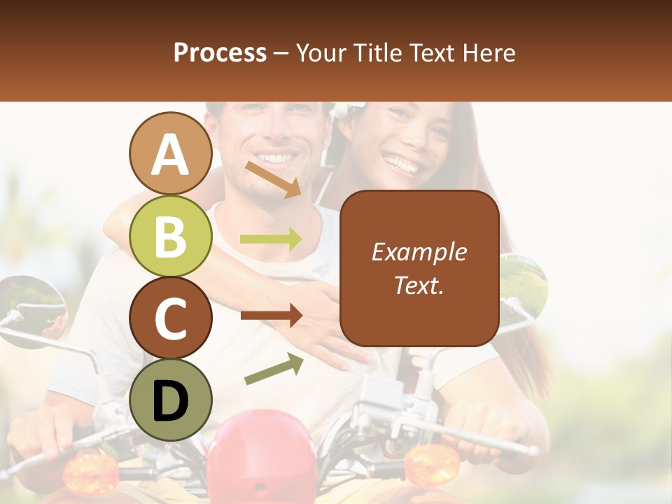 A Man And A Woman On A Motorcycle PowerPoint Template