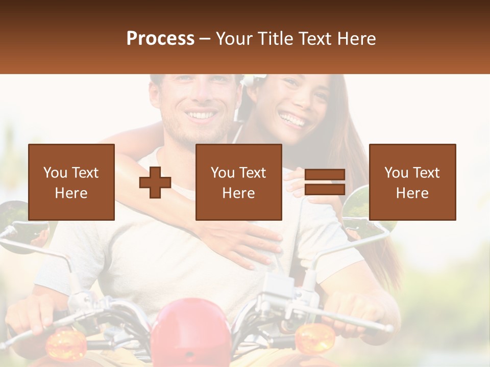 A Man And A Woman On A Motorcycle PowerPoint Template