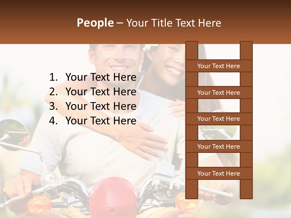 A Man And A Woman On A Motorcycle PowerPoint Template