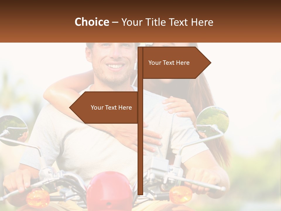 A Man And A Woman On A Motorcycle PowerPoint Template