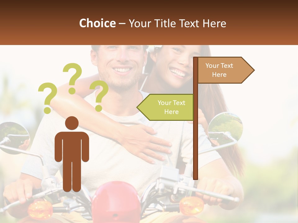 A Man And A Woman On A Motorcycle PowerPoint Template