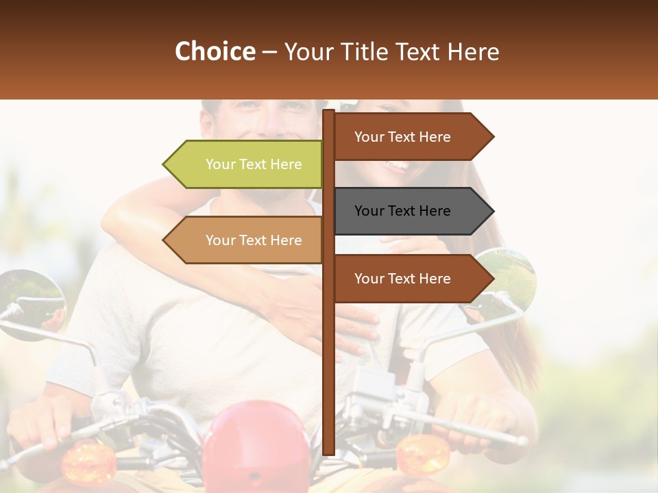 A Man And A Woman On A Motorcycle PowerPoint Template