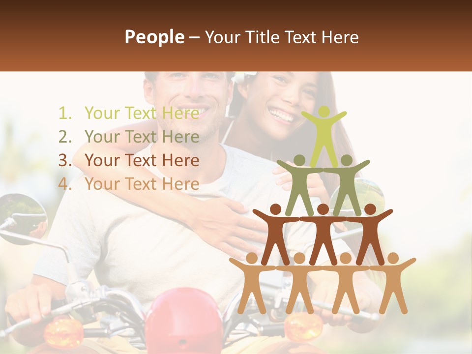 A Man And A Woman On A Motorcycle PowerPoint Template